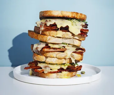 Best toastie recipes, including this speck and cheese toasties with gribiche