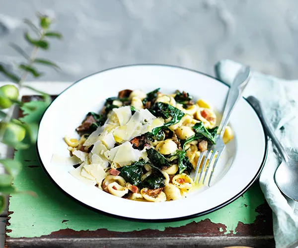 Orecchiette with cavolo nero and porcini