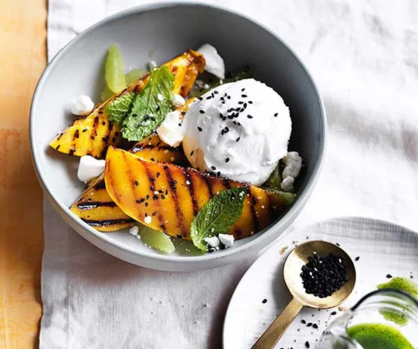 Grilled mango sundae