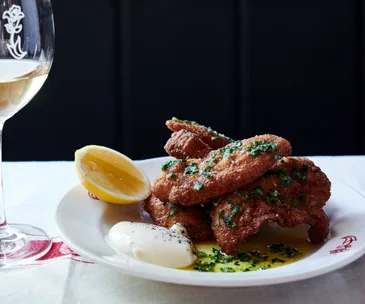 Fried chicken with garlic butter