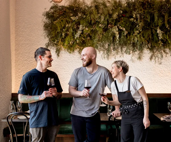 Pilot chef Malcolm Hanslow and owners Ross McQuinn and Dash Rumble.