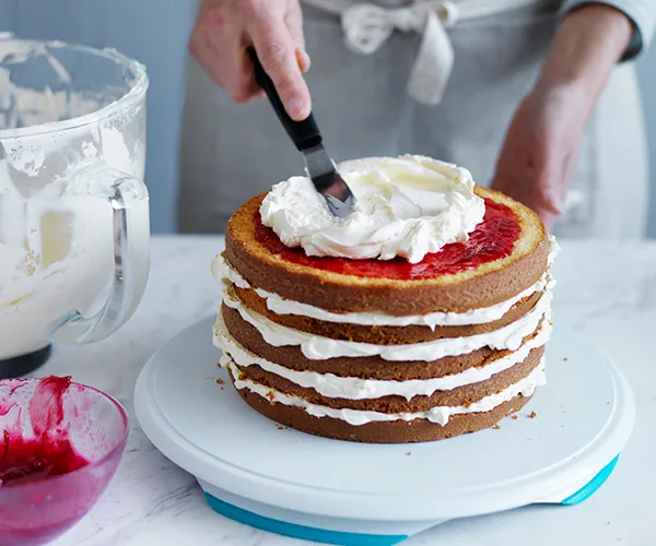 Vanilla-rose layer cake