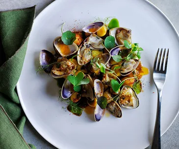 Gnocchi with spicy pipi sauce and wild herbs