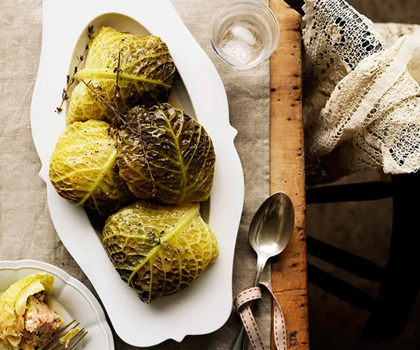 Stuffed cabbage leaves recipe | Gourmet Traveller