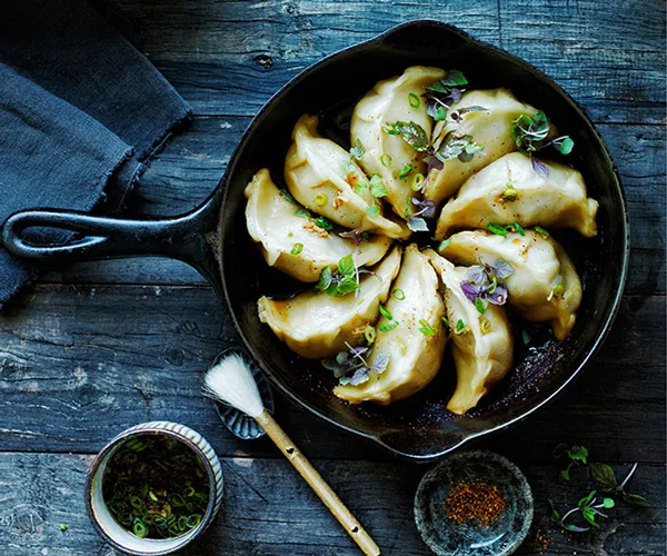 Pork and cabbage pot-stickers recipe | Gyoza recipe | Gourmet Traveller