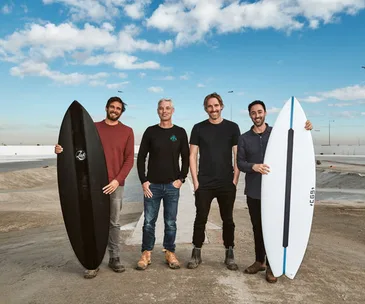 Three Blue Ducks team at Urbnsurf Melbourne