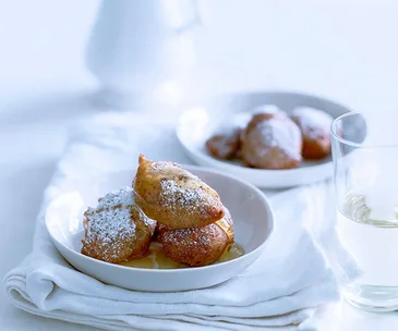 Orange and chocolate ricotta fritters with honey