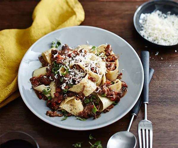 Massi's pappardelle with osso buco ragù