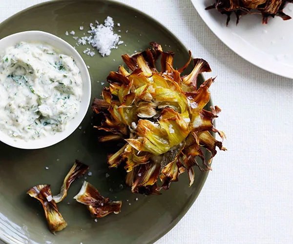 Fried artichokes with gribiche