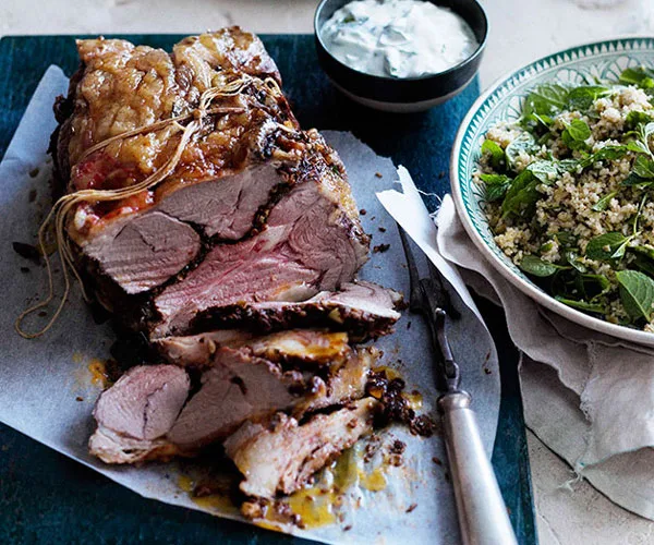 Spring Lamb Roast with Mint Yoghurt Sauce