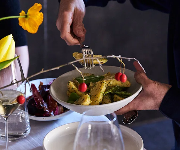 Cutler & Co's baby kipfler potatoes with hay butter and sorrel