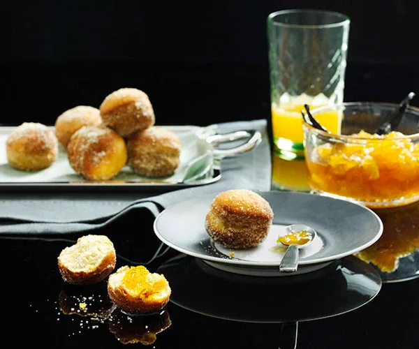 Fennel bomboloni with orange jam