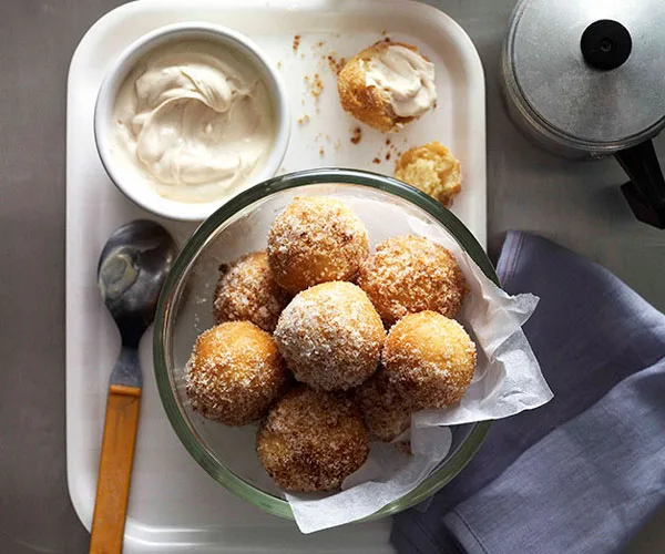 Espresso zeppole with Marsala mascarpone