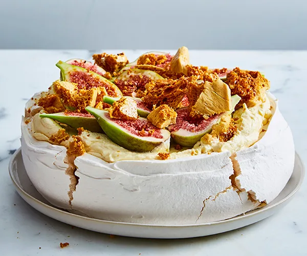 Flour and Stone's fig and honeycomb pavlova