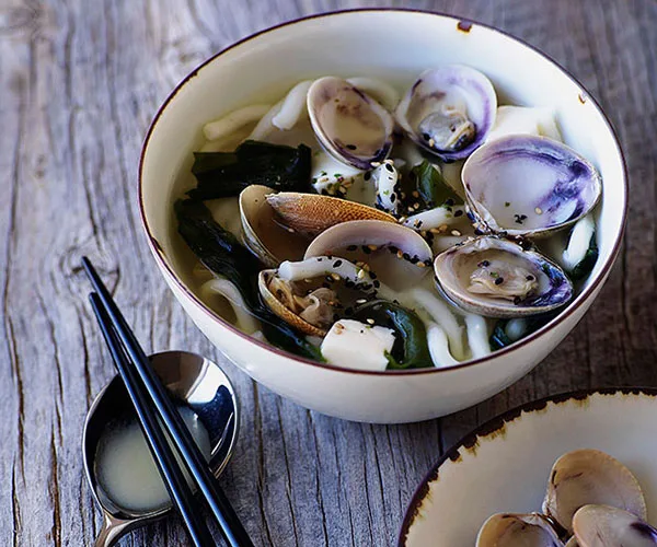 Miso clams with udon