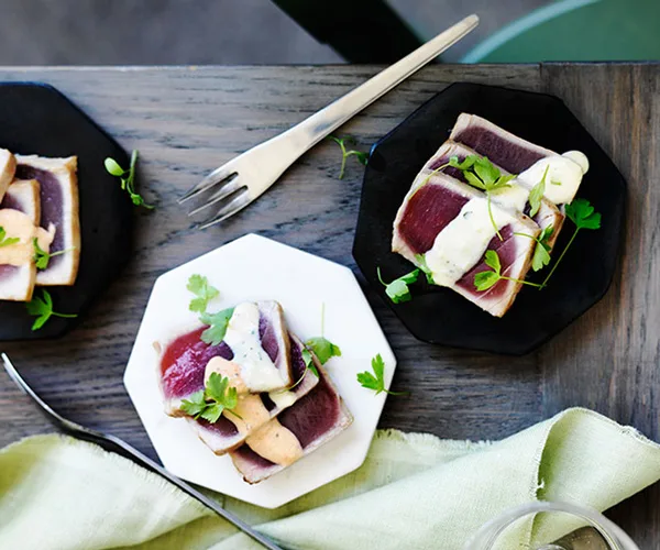 Tuna tataki recipe | Izakaya Den | Gourmet Traveller