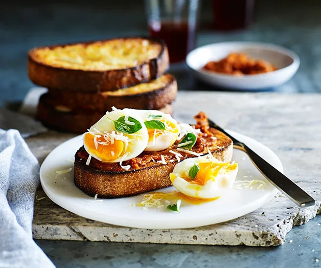 Soft-boiled eggs with 'nduja