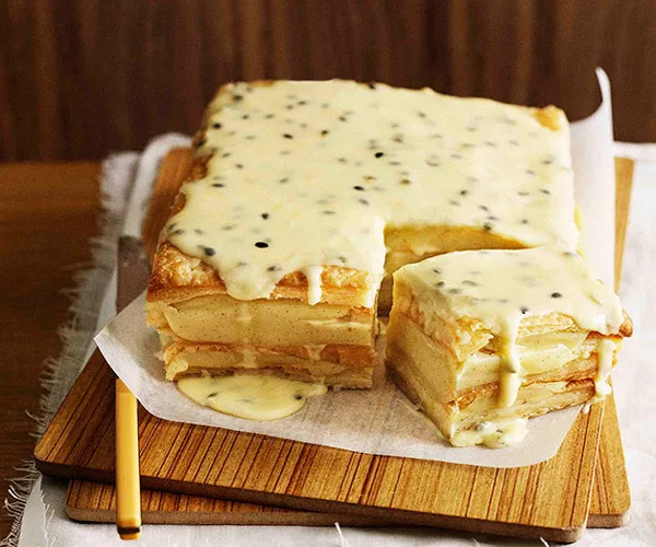 Passionfruit vanilla slice