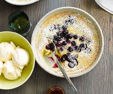 Blueberry-hazelnut clafoutis