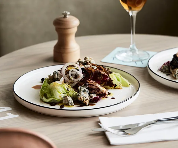 Pontoon's charred lettuce with Pedro Ximénez and queso de Valdeón
