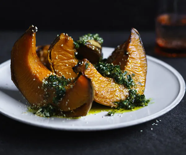 Roasted pumpkin with zhoug