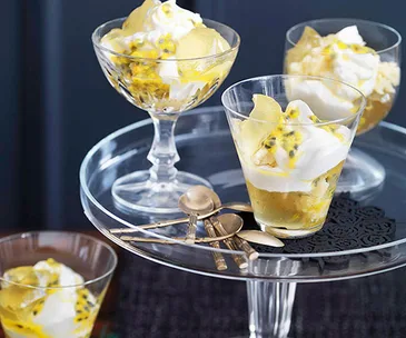 Passionfruit, lime and coconut trifle