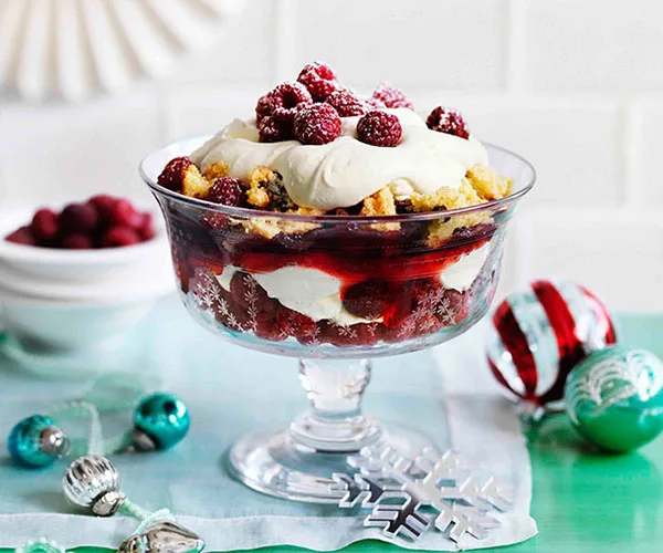 Tipsy raspberry trifle