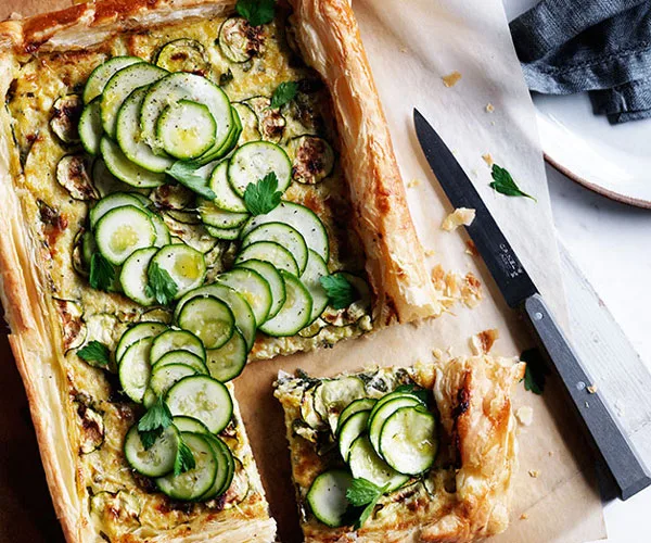 Zucchini and Gruyère galette