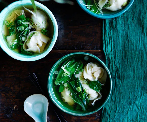 Cantonese-style prawn wonton soup