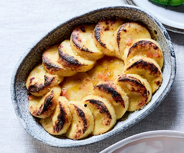 Semolina Gnocchi with Cheddar, Tomato and Olive Oil