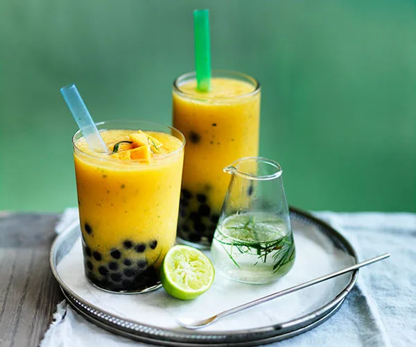 Mango and kaffir lime bubble tea