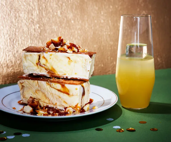 Salted-caramel macadamia ice-cream sandwiches