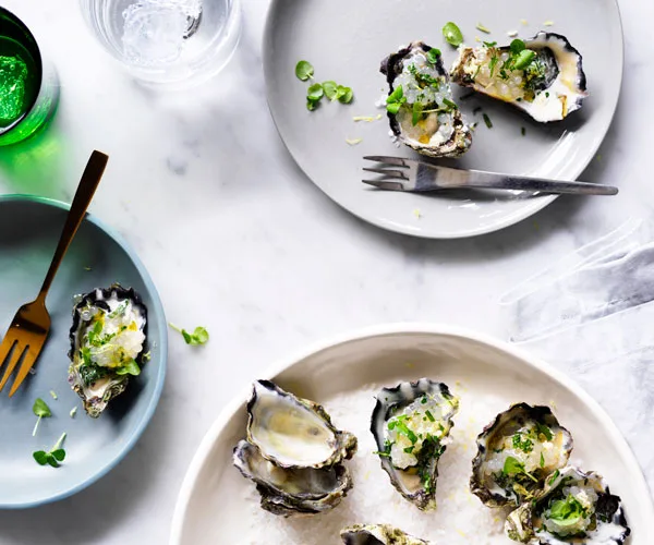 Grilled oysters with tapioca recipe