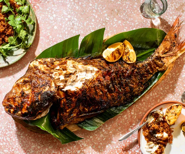 Whole fish with sour-orange glaze