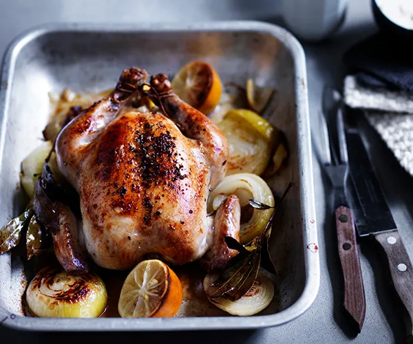 Roast chicken with bread sauce