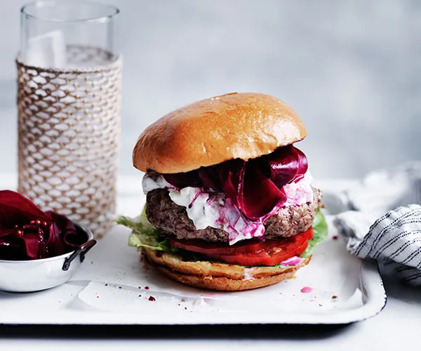 Burgers with pickled beetroot