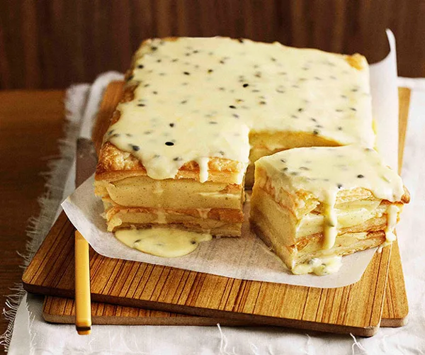 Passionfruit vanilla slice