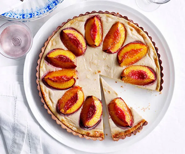 Nectarine and spiced-ricotta tart