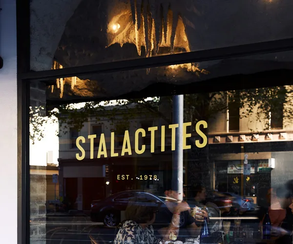 Outside Stalactites restaurant in Melbourne's CBD.