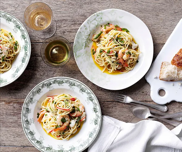 Spaghetti con pesce d’acqua dolce (spaghetti with freshwater fish)