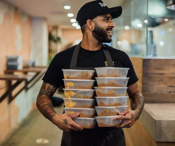 Meals by Colombo Social ready to be distributed to the community.