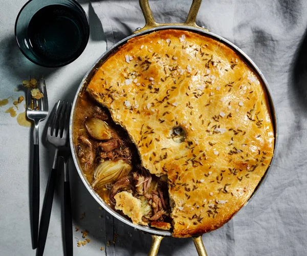 Lamb, fennel and Manchego pie