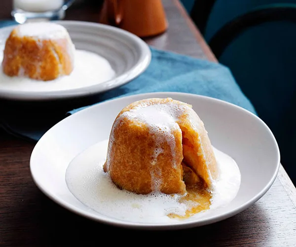 Sussex pond puddings with mandarin English cream | Gourmet Traveller