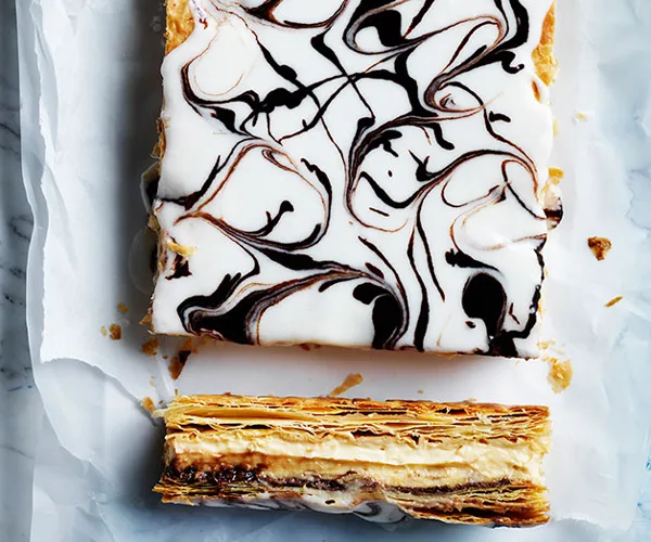 Hazelnut custard slice