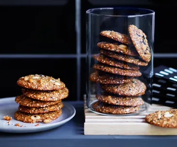 Salted peanut and sesame biscuits