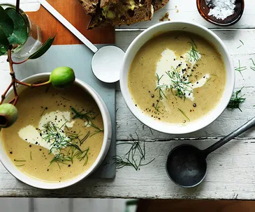 Cream of fennel and potato soup