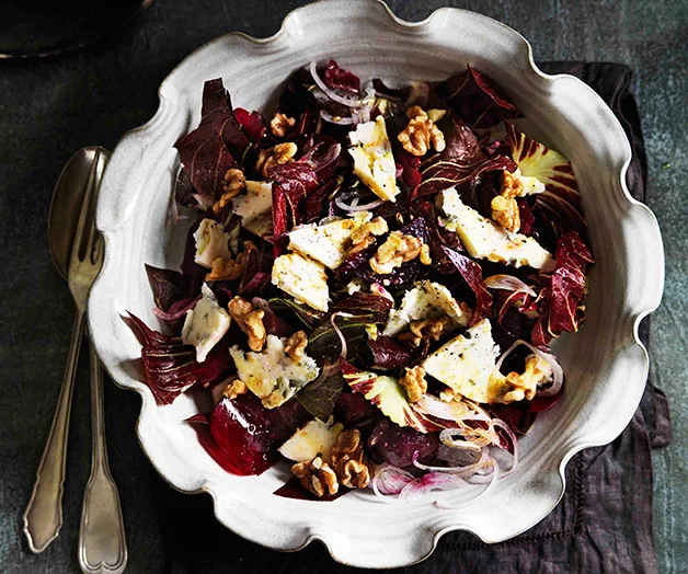 Beetroot, radicchio, Gorgonzola and toasted walnut salad