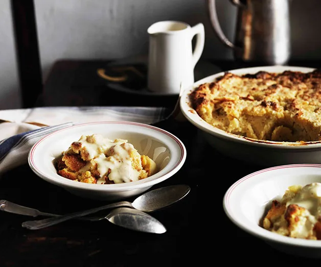 Heirloom apple pudding with vanilla custard