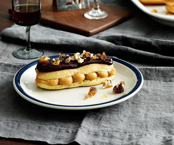 Salted caramel chocolate éclairs