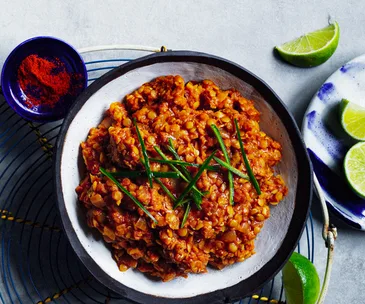 Saba Alemayoh’s birsen (red split lentil stew)